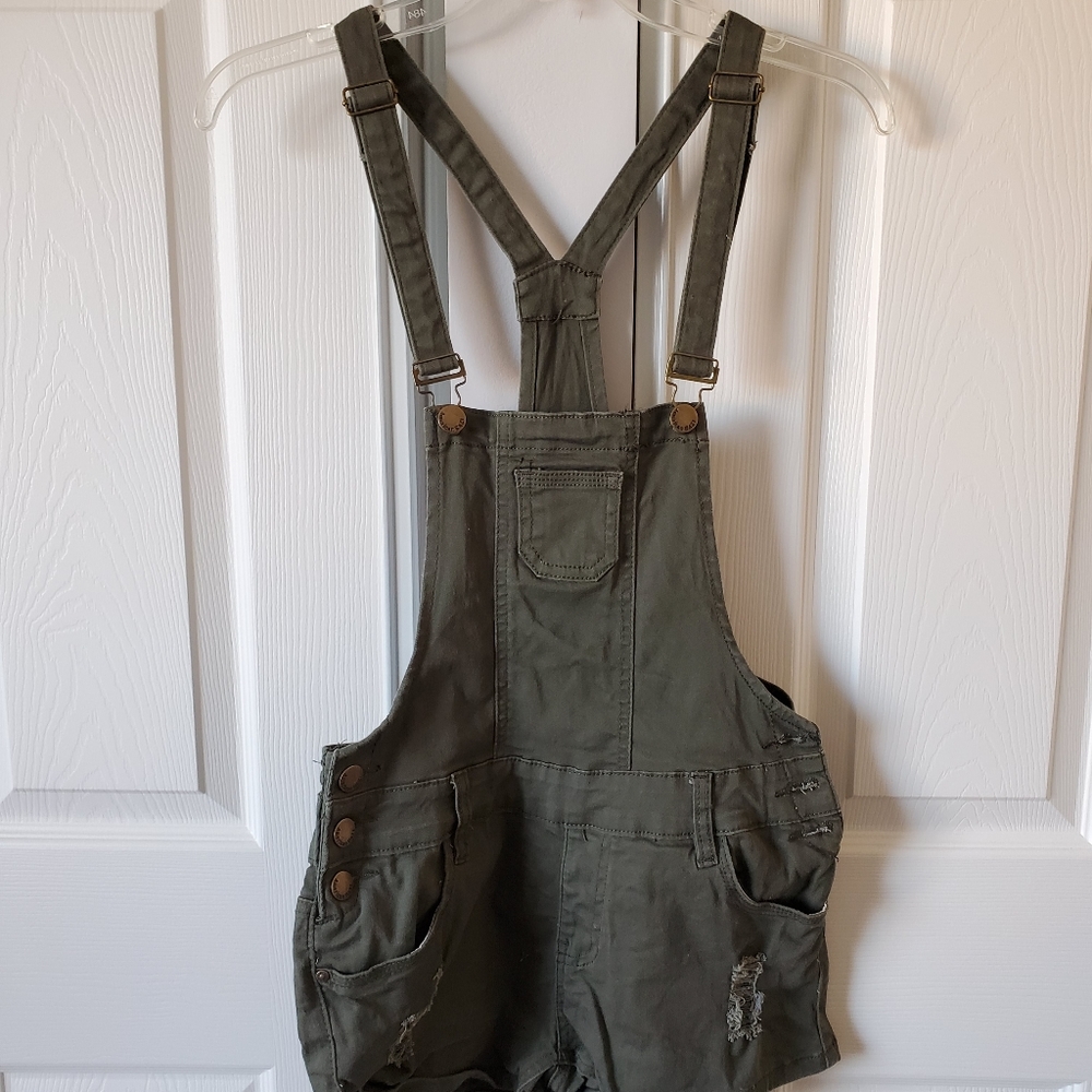 Olive shorts overalls size medium